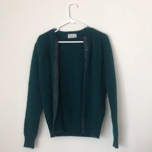 Vintage Green Wool Cardigan